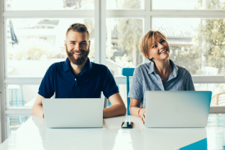 transcribers smiling