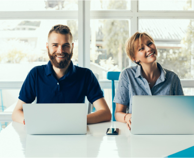 transcribers smiling